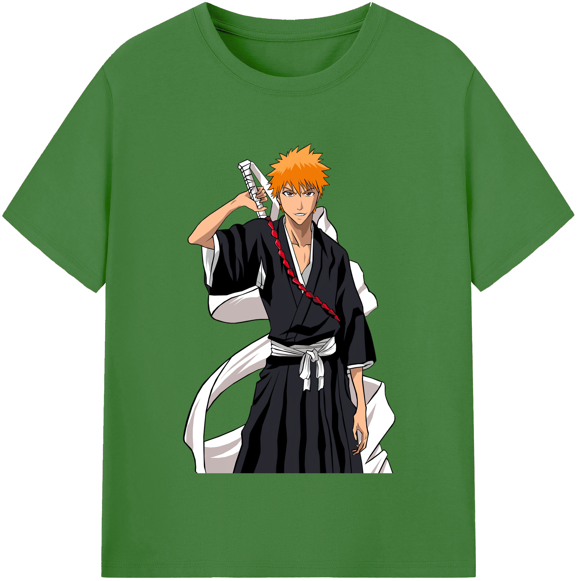 （画像用） ブリーチ 黒崎一護（くろさき いちご）BLEACH Kurosaki Ichigo レディースカジュアルプリントTシャツ（綿100％）